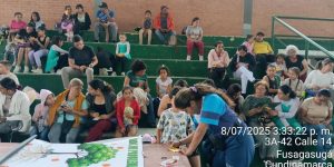 Mesa #10: Niños, jóvenes y padres de familia de la escuela de formación en ajedrez, gimnasia rítmica, patinaje artístico -8 de julio/25- Coliseo Coburgo.  Fuente propia.